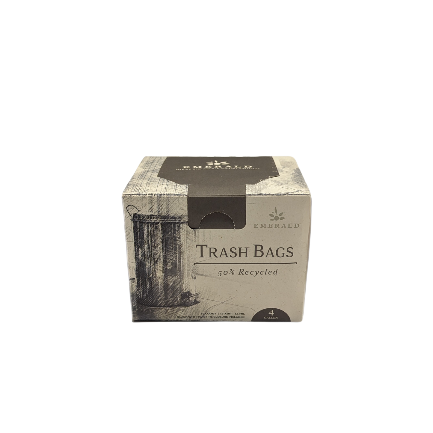 Recycled 4 Gallon Black Trash Bags