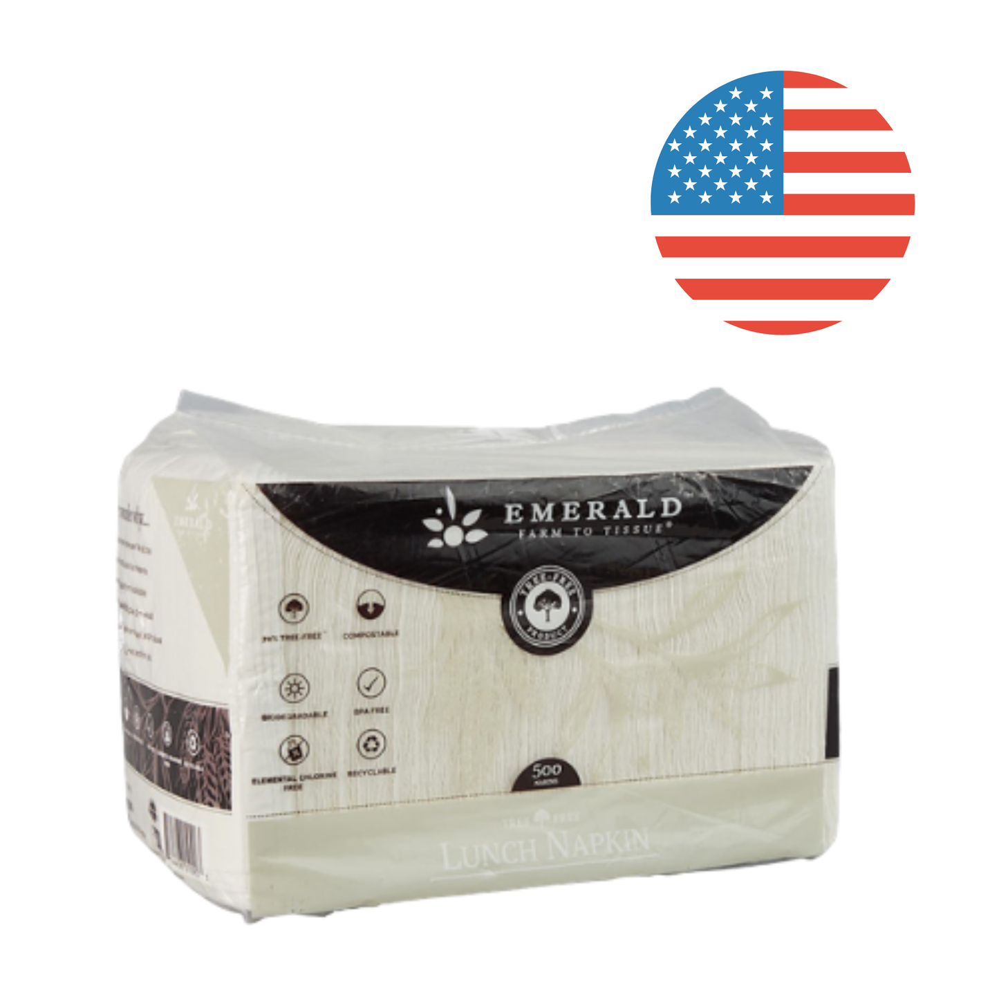 Tree-Free Made in USA Compostable Lunch Napkins