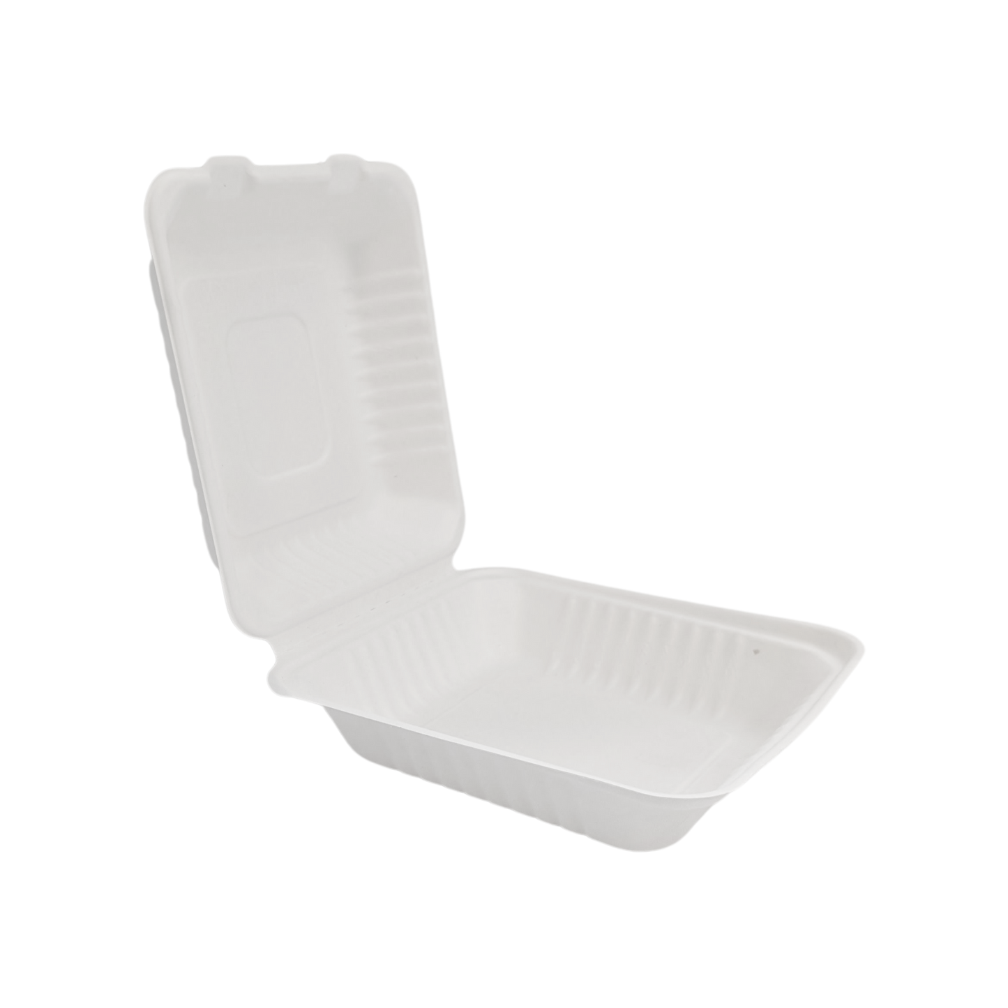 9"x9" x3" Opened Compostable Clamshell Container