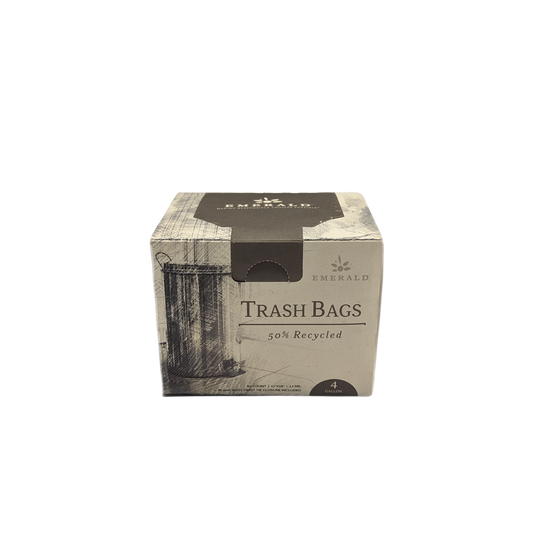 50% Recycled 4-Gallon Black Trash Bags