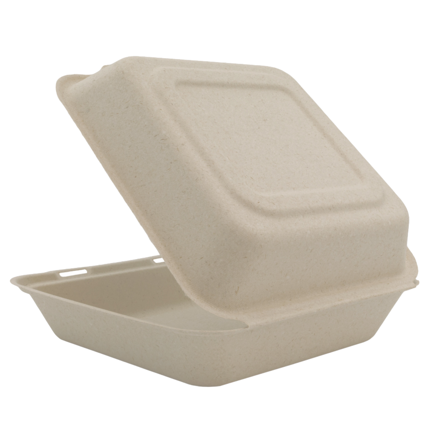 Tree-Free Compostable 9" Hinged Clamshell Containers