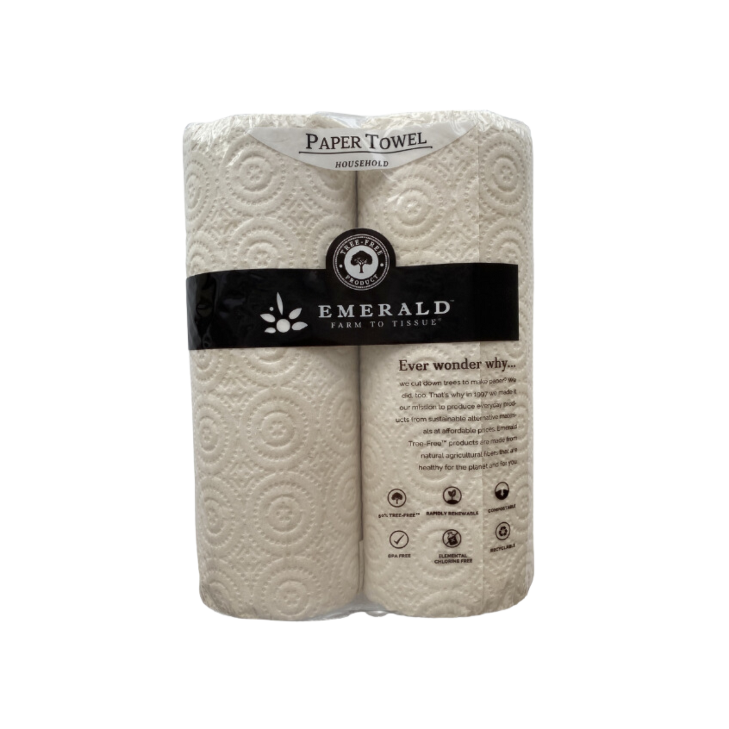 Packed of 2 Tree-Free Compostable Paper Towels 