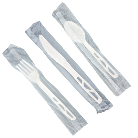 Plastic-Free Compostable Individually Wrapped Mixed Cutlery